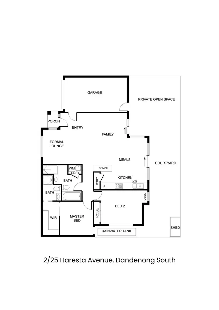 Floorplan of Homely unit listing, 2/25 Haresta Avenue, Dandenong VIC 3175