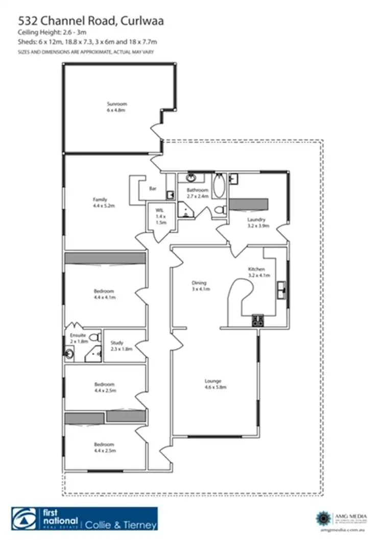 Floorplan of Homely rural property listing, 532 Channel Road, Curlwaa NSW 2648