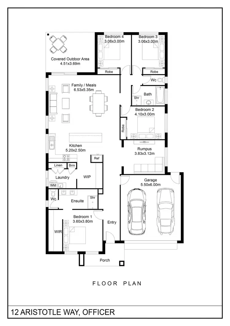 Floorplan of Homely house listing, 12 Aristotle Way, Officer VIC 3809