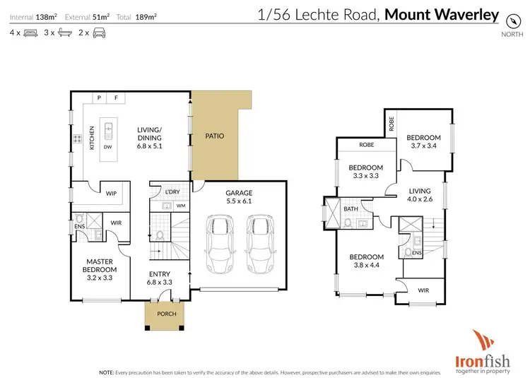 Floorplan of Homely townhouse listing, U1/56 Lechte Road, Mount Waverley VIC 3149