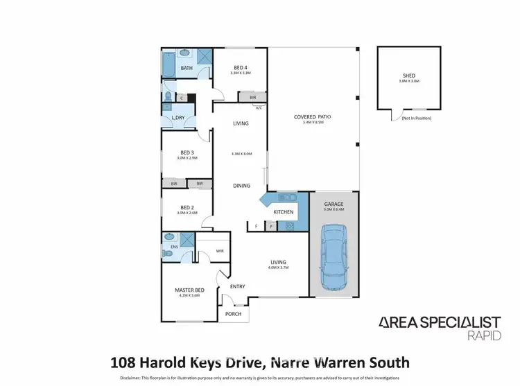 Floorplan of Homely house listing, 108 Harold Keys Drive, Narre Warren South VIC 3805