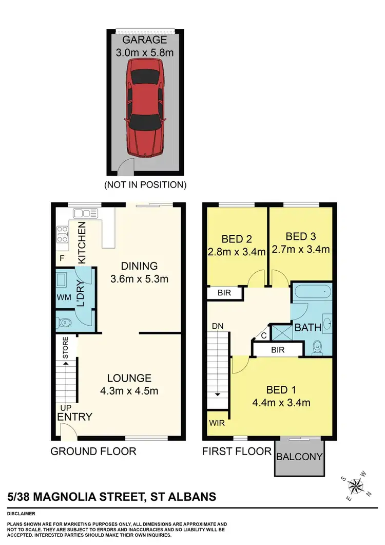 Floorplan of Homely townhouse listing, 5/38 Magnolia Street, St Albans VIC 3021