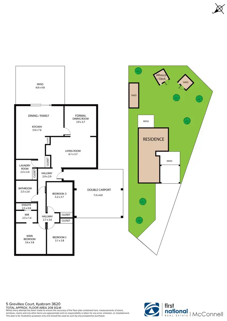 Floorplan of Homely house listing, 5 Grevillea Court, Kyabram VIC 3620