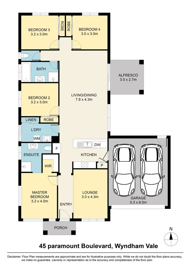 Floorplan of Homely house listing, 45 Paramount Boulevard, Wyndham Vale VIC 3024