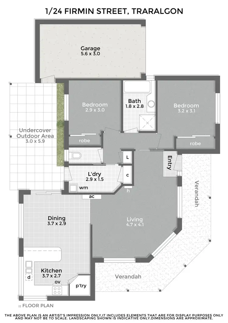 Floorplan of Homely house listing, 1/24 Firmin Street, Traralgon VIC 3844