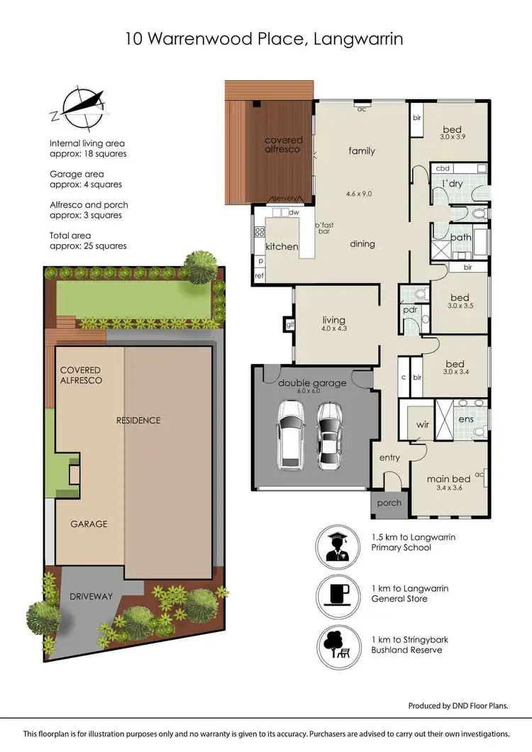 Floorplan of Homely house listing, 10 Warrenwood Place, Langwarrin VIC 3910
