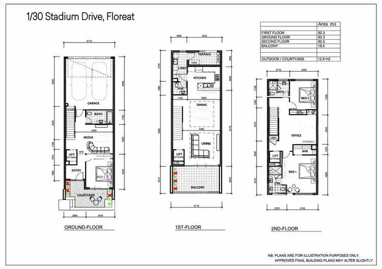 Floorplan of Homely townhouse listing, 1/30 Stadium Drive, Floreat WA 6014