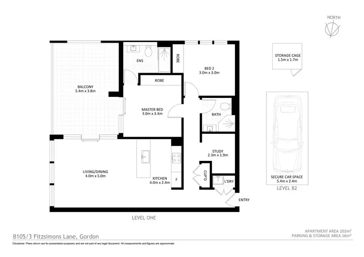 Floorplan of Homely apartment listing, 105/3 Fitzsimons Lane, Gordon NSW 2072