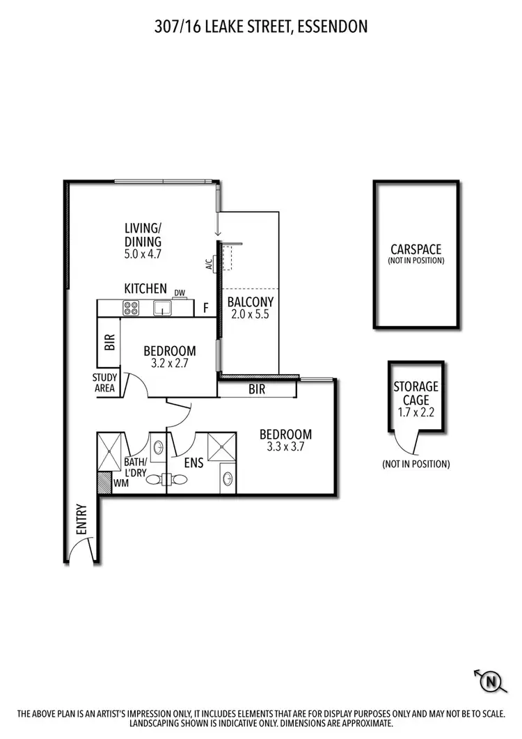 Floorplan of Homely apartment listing, 307/16 Leake Street, Essendon VIC 3040