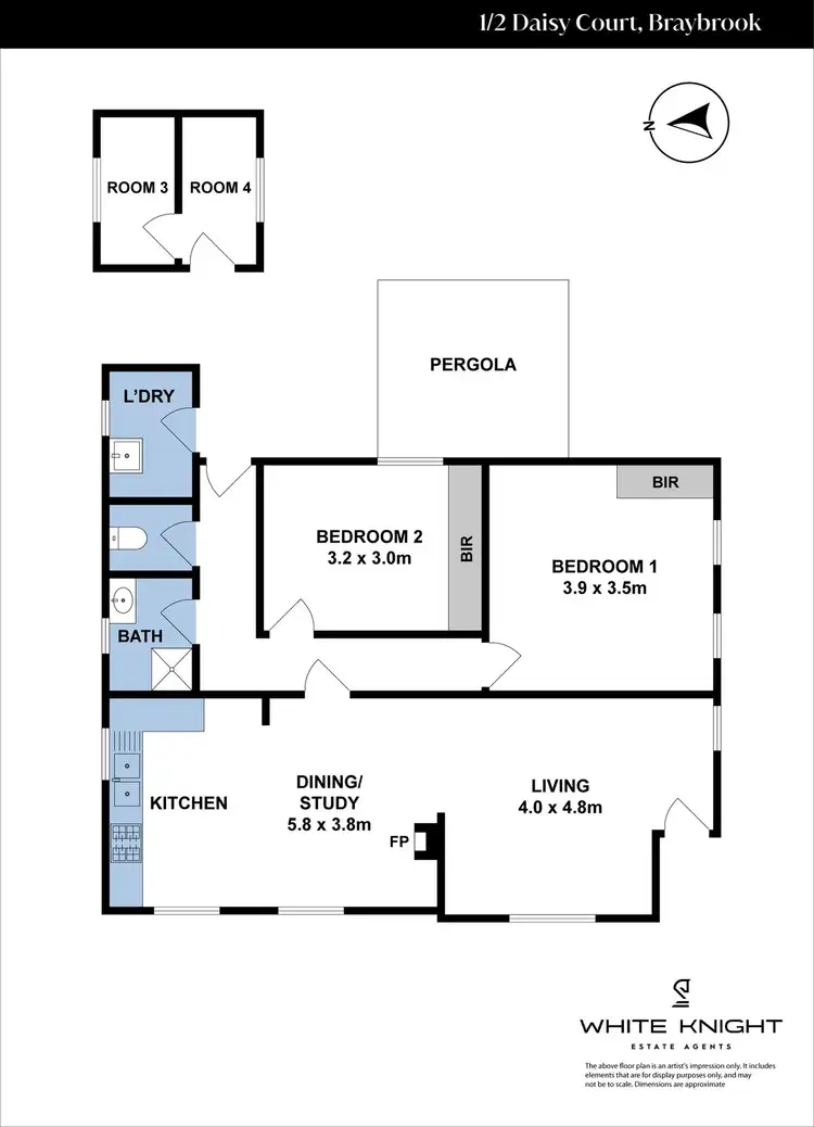 Floorplan of Homely unit listing, 1/2 Daisy Court, Braybrook VIC 3019