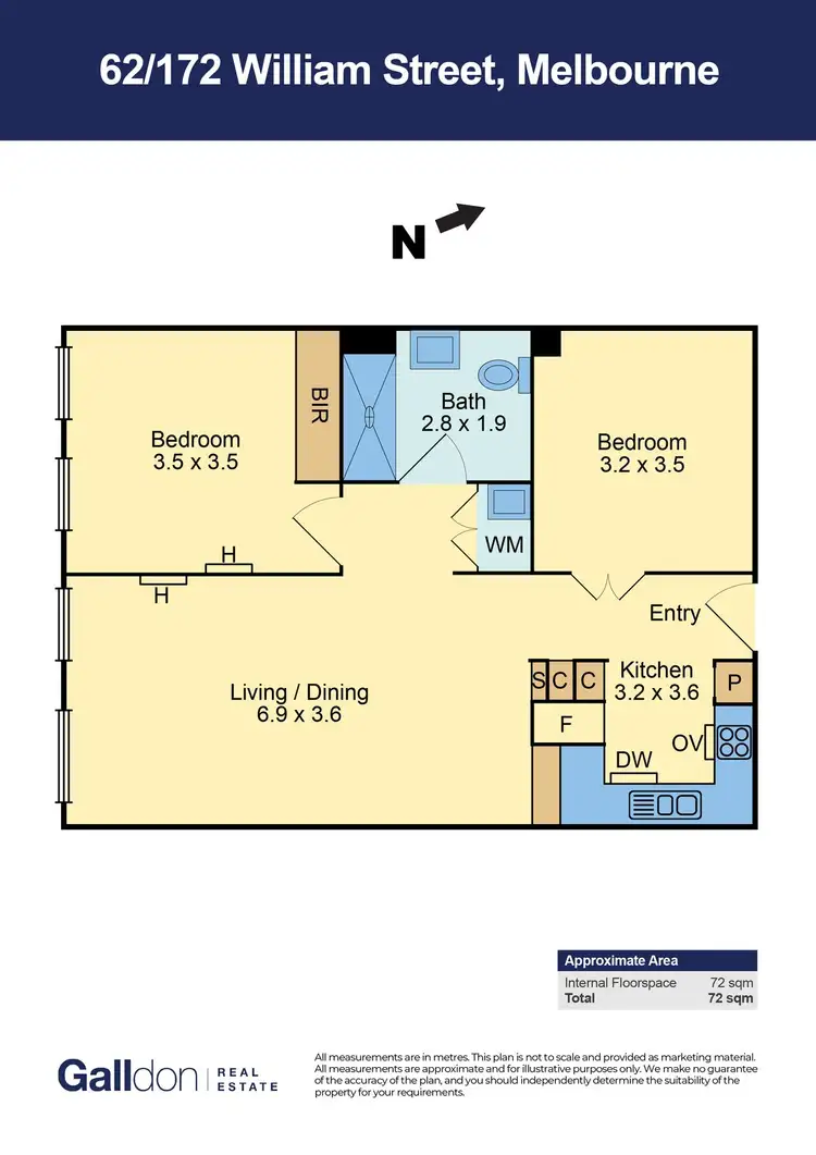 Floorplan of Homely apartment listing, 62/172 William Street, Melbourne VIC 3000