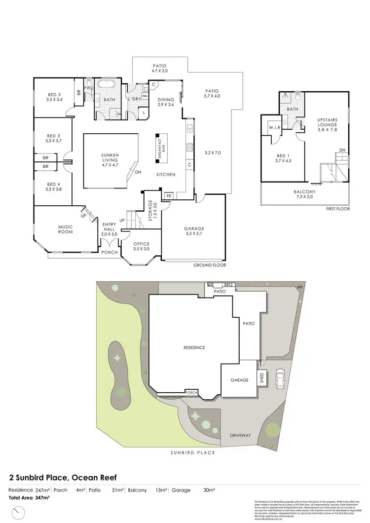 Floorplan of Homely house listing, 2 Sunbird Place, Ocean Reef WA 6027