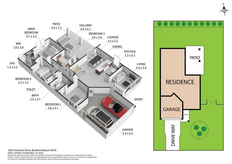 Floorplan of Homely house listing, 102A Daintree Drive, Bushland Beach QLD 4818