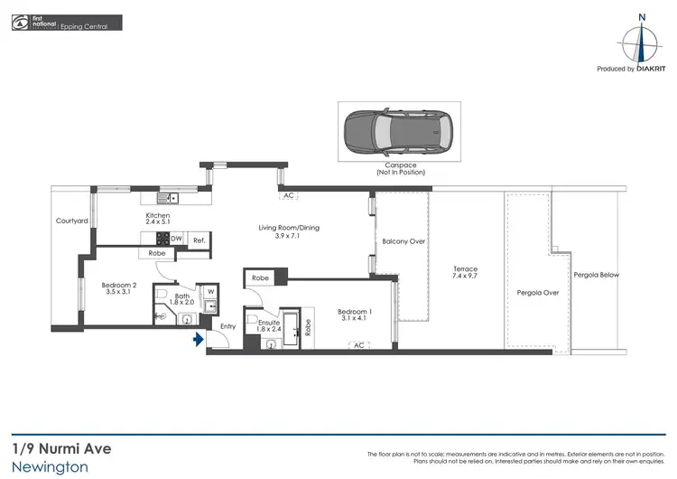 Floorplan of Homely unit listing, 1/9 Nurmi Avenue, Newington NSW 2127