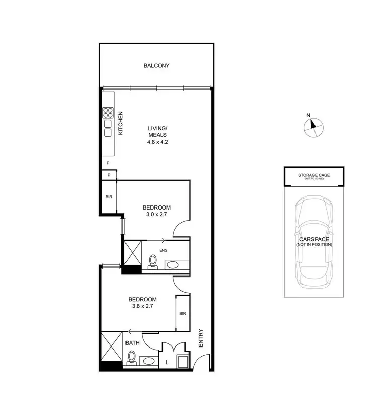 Floorplan of Homely apartment listing, 43/100 Keilor Road, Essendon North VIC 3041