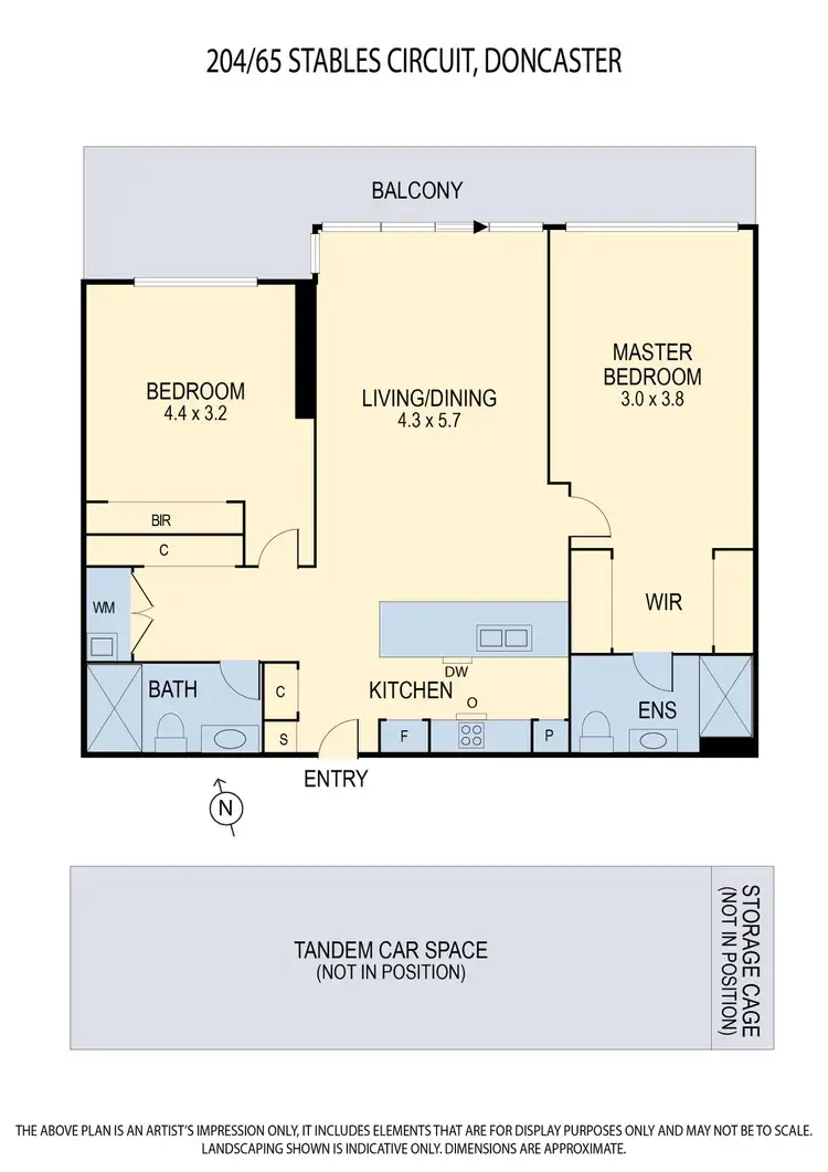 Floorplan of Homely apartment listing, 204/65 Stables Circuit, Doncaster VIC 3108