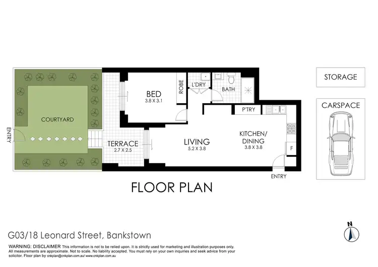 Floorplan of Homely apartment listing, G03/18 Leonard St, Bankstown NSW 2200