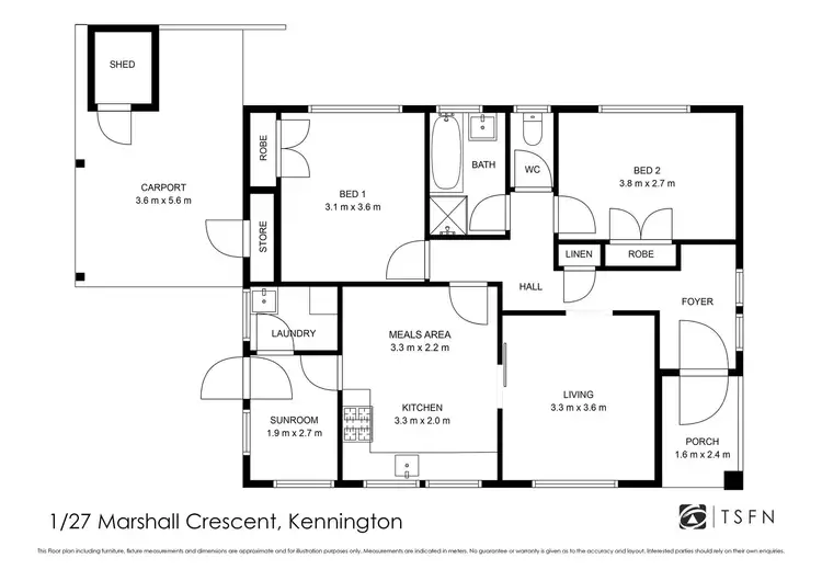 Floorplan of Homely unit listing, 1/27 Marshall Crescent, Kennington VIC 3550