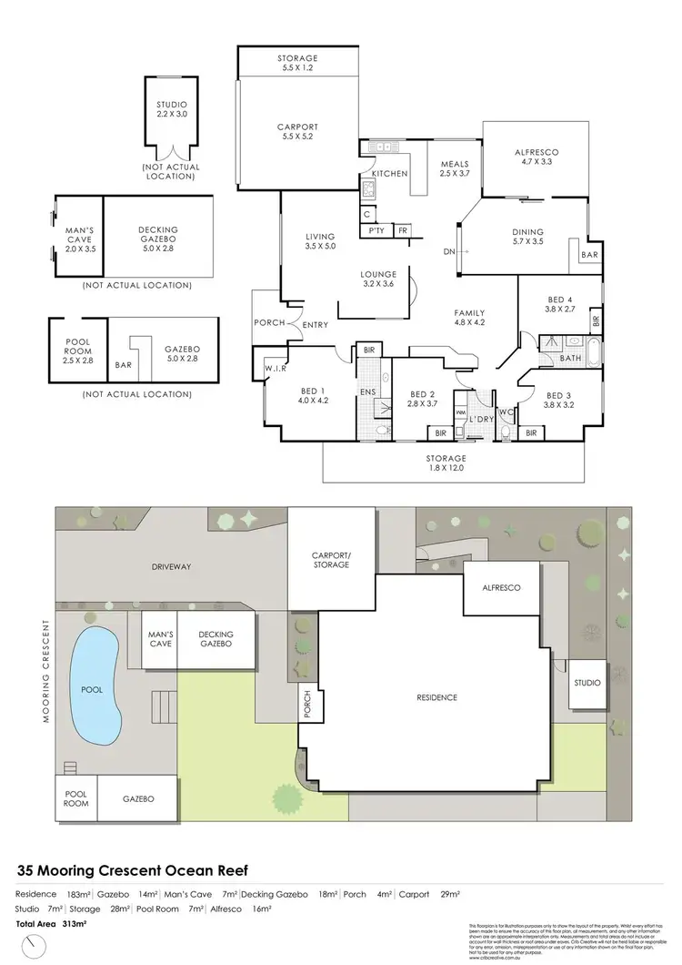Floorplan of Homely house listing, 35 Mooring Crescent, Ocean Reef WA 6027