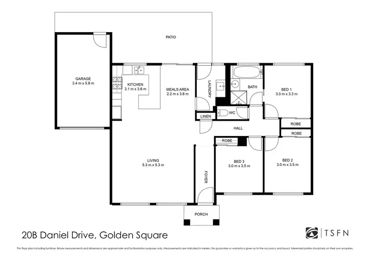 Floorplan of Homely unit listing, 20B Daniel Drive, Golden Square VIC 3555