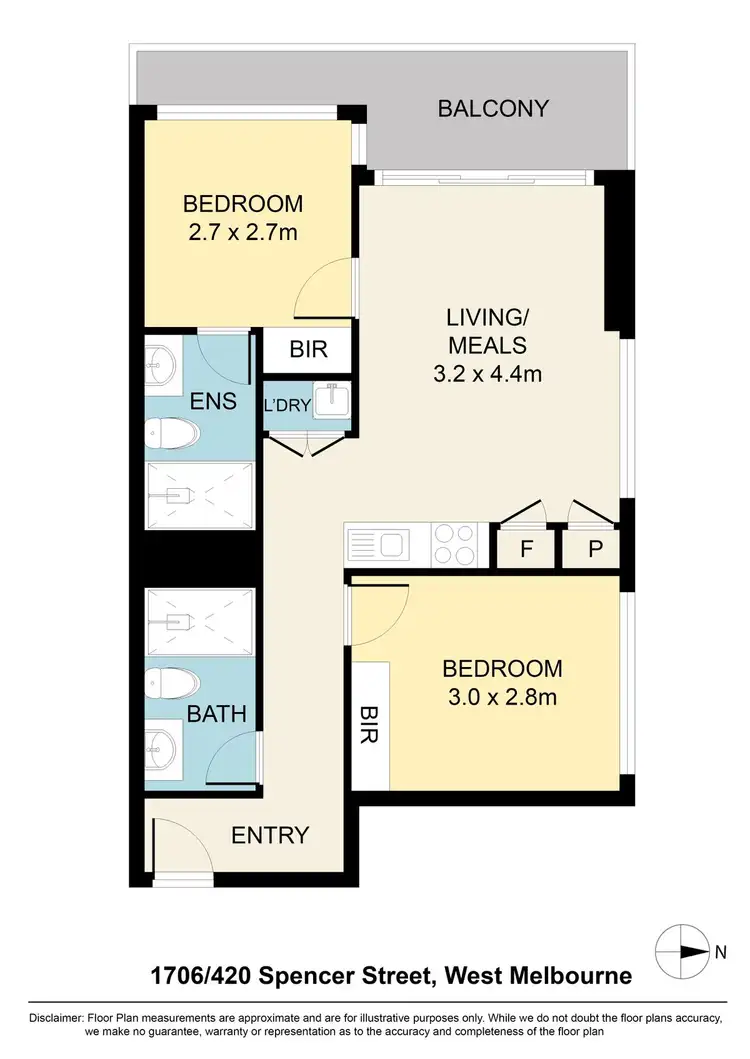 Floorplan of Homely apartment listing, 1706/65 Dudley Street, West Melbourne VIC 3003
