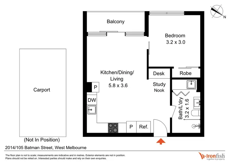 Floorplan of Homely apartment listing, 2014/105 Batman Street, West Melbourne VIC 3003