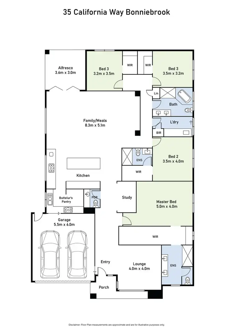Floorplan of Homely house listing, 35 California Way, Bonnie Brook VIC 3335