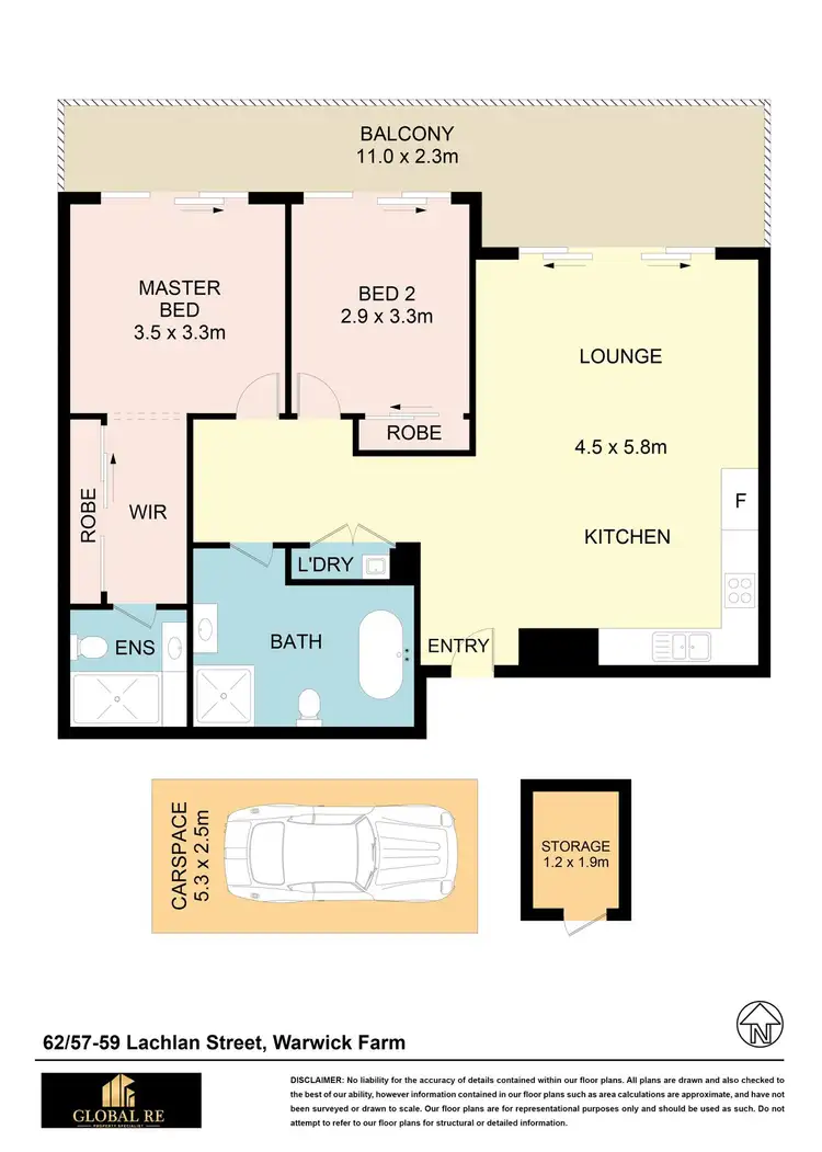 Floorplan of Homely apartment listing, 62/57-59 Lachlan Street, Warwick Farm NSW 2170