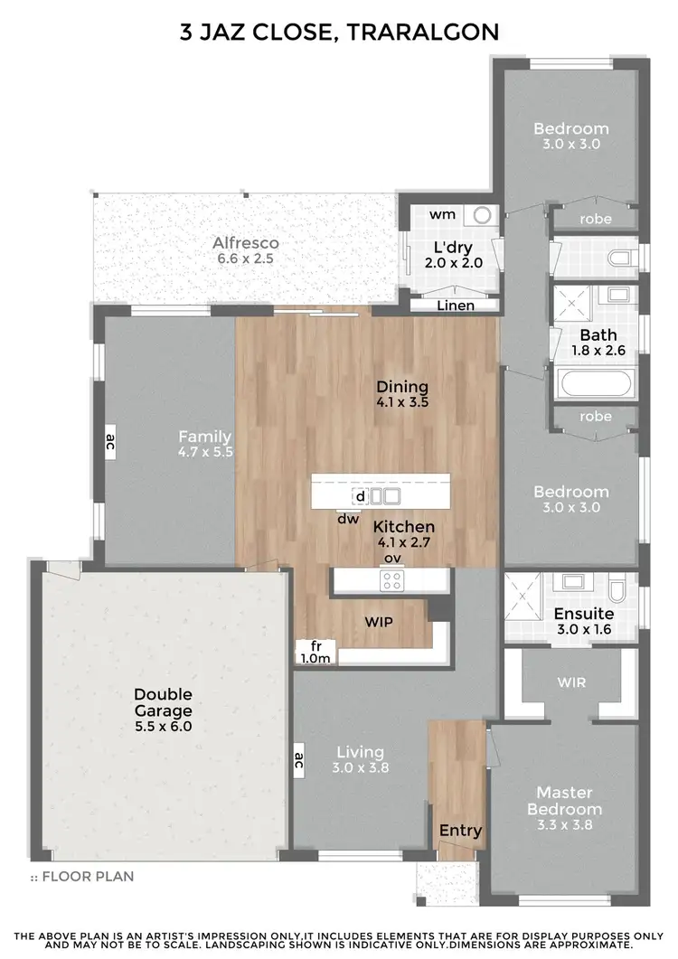 Floorplan of Homely house listing, 3 Jaz Close, Traralgon VIC 3844