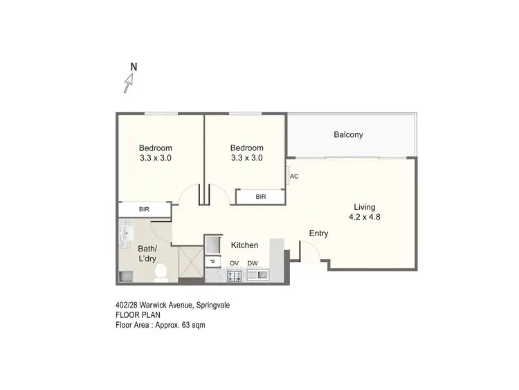 Floorplan of Homely apartment listing, 402/28 Warwick Avenue, Springvale VIC 3171