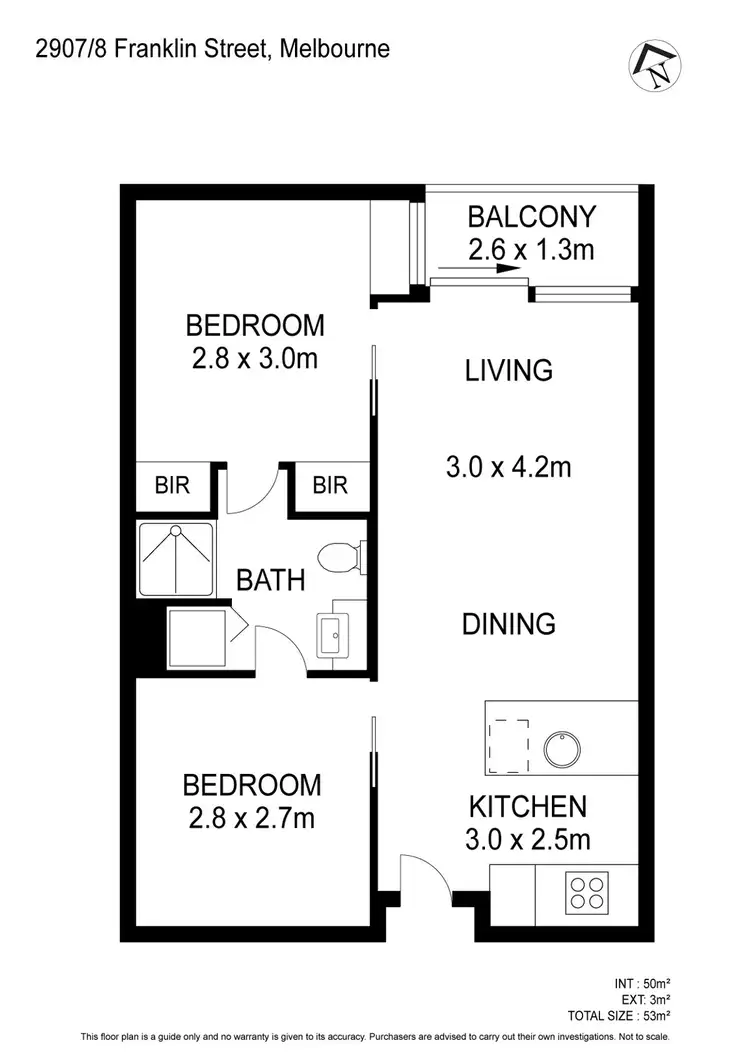 Floorplan of Homely apartment listing, 2907A/8 Franklin Street, Melbourne VIC 3000
