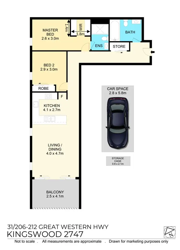 Floorplan of Homely unit listing, 31/206-212 Great Western Highway, Kingswood NSW 2747
