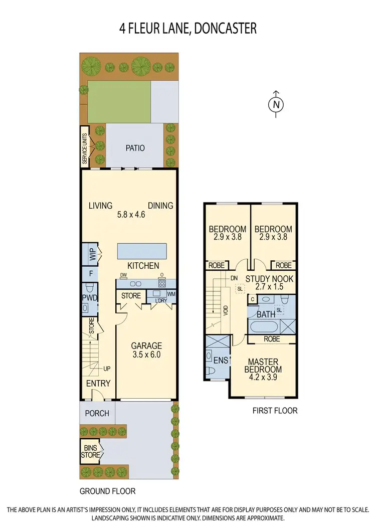 Floorplan of Homely townhouse listing, 4 Fleur Lane, Doncaster VIC 3108