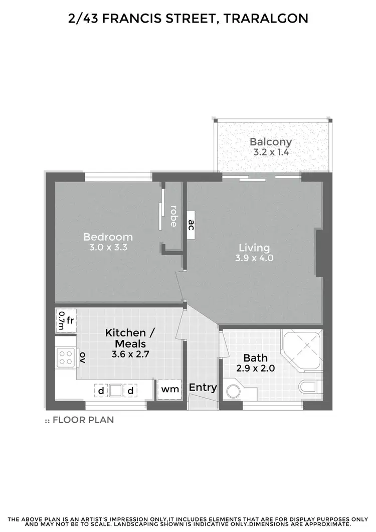 Floorplan of Homely unit listing, 2/43 Francis Street, Traralgon VIC 3844