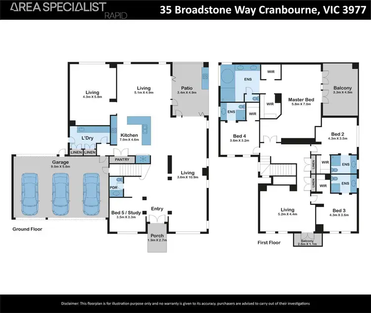 Floorplan of Homely house listing, 35 Broadstone Way, Cranbourne VIC 3977