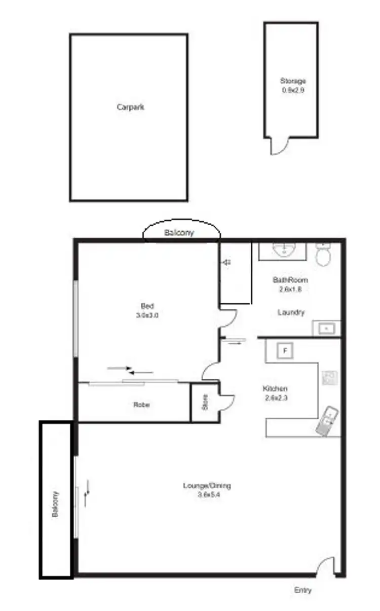 Floorplan of Homely unit listing, 2/55 Minnie Street, Parramatta Park QLD 4870