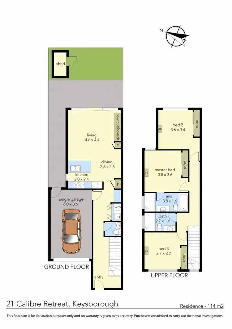 Floorplan of Homely townhouse listing, 21 Calibre Retreat, Keysborough VIC 3173