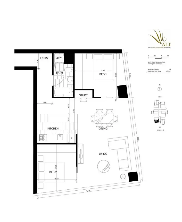 Floorplan of Homely apartment listing, 2113/18 Mt Alexander Road, Travancore VIC 3032
