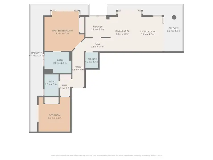 Floorplan of Homely apartment listing, 601/132 Alice Street, Brisbane City QLD 4000