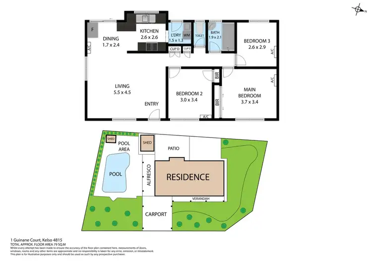 Floorplan of Homely house listing, 1 Guinane Court, Kelso QLD 4815
