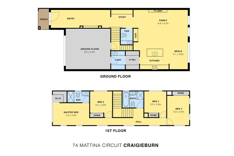 Floorplan of Homely house listing, 74 Mattina Circuit, Greenvale VIC 3059