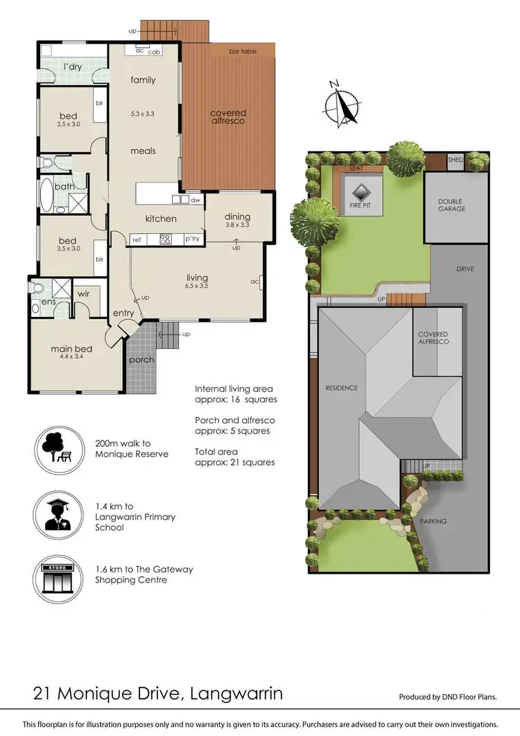 Floorplan of Homely house listing, 21 Monique Drive, Langwarrin VIC 3910