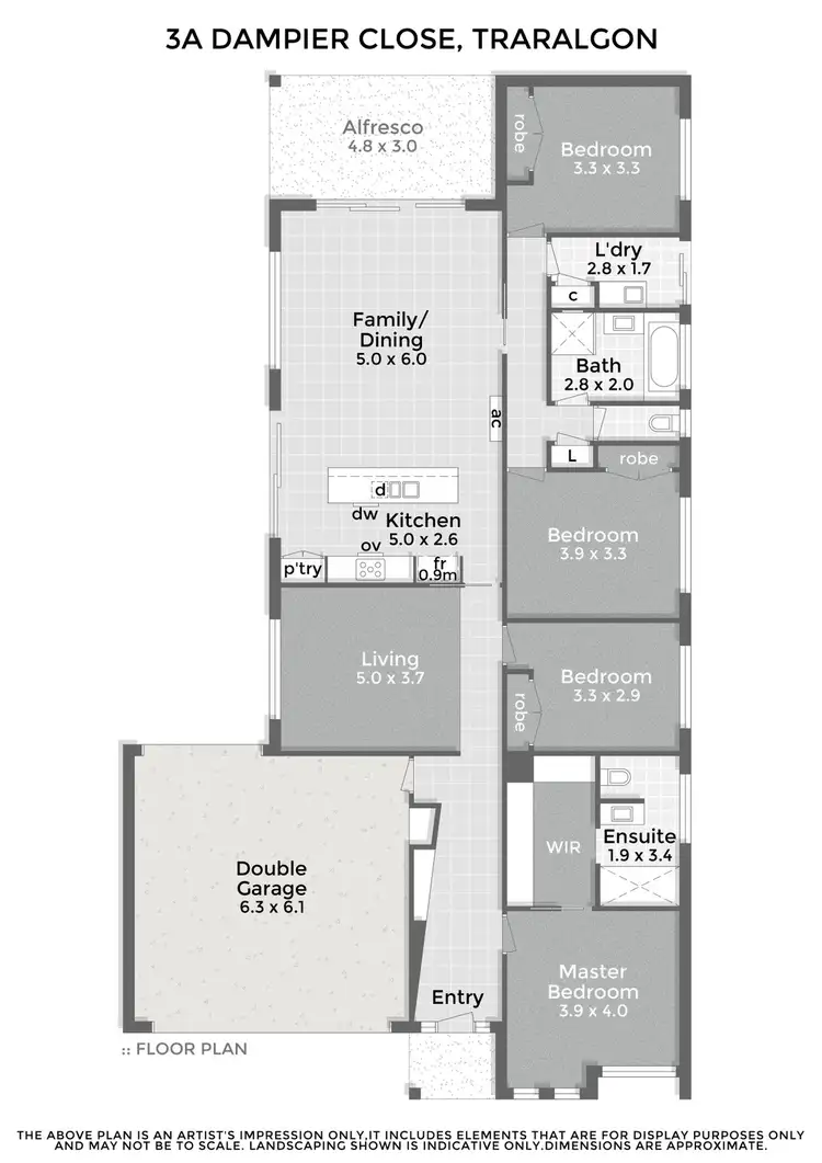 Floorplan of Homely house listing, 3A Dampier Close, Traralgon VIC 3844