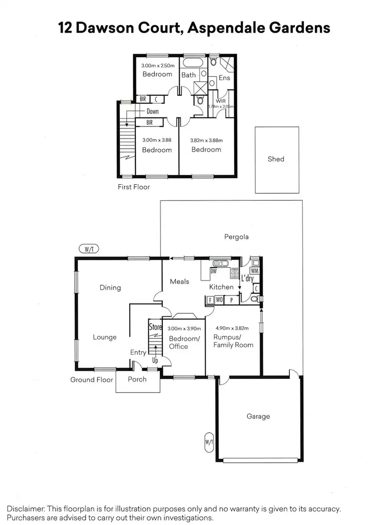 Floorplan of Homely house listing, 12 Dawson Court, Aspendale Gardens VIC 3195