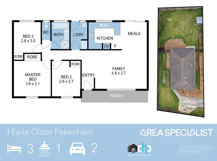 Floorplan of Homely house listing, 1 Earle Close, Pakenham VIC 3810