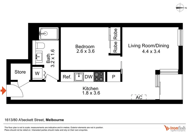 Floorplan of Homely apartment listing, 1613/80 Abeckett Street, Melbourne VIC 3000