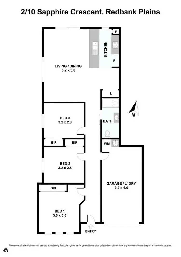 Floorplan of Homely semi-detached listing, 10 Sapphire Crescent, Redbank Plains QLD 4301