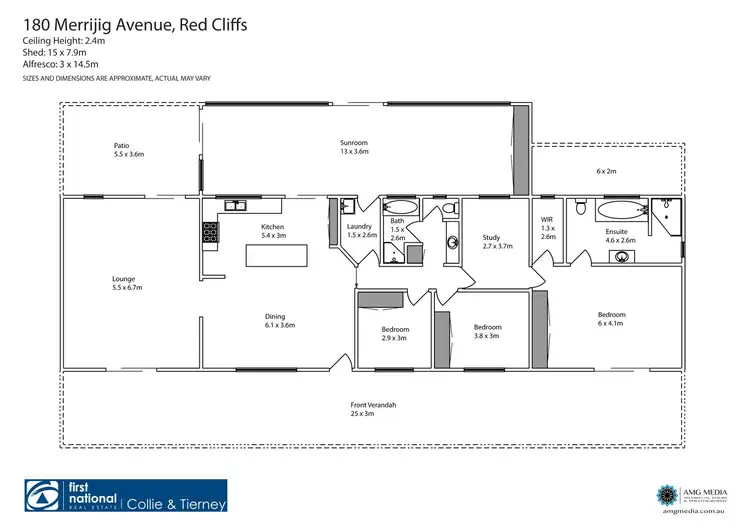 Floorplan of Homely house listing, 180 Merrijig Avenue, Red Cliffs VIC 3496