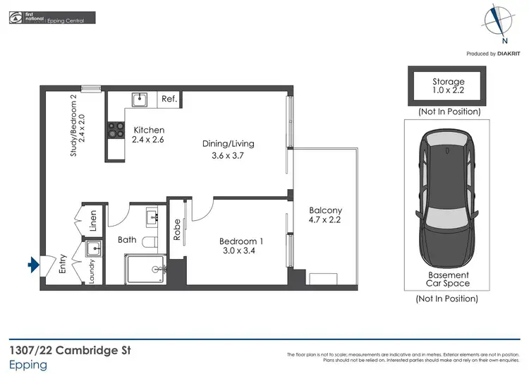 Floorplan of Homely apartment listing, 1307/22 Cambridge Street, Epping NSW 2121