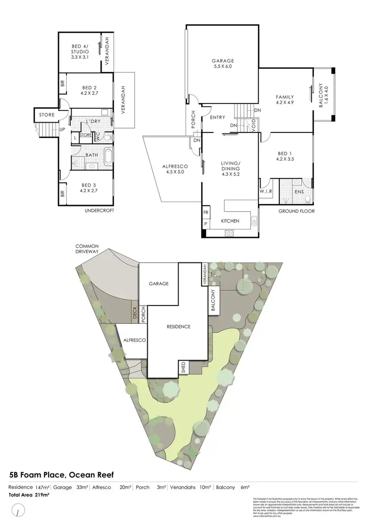 Floorplan of Homely semi-detached listing, 5B Foam Place, Ocean Reef WA 6027